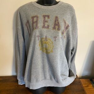 Wild Fable Gray and Yellow Dream State Graphic Crewneck Sweater